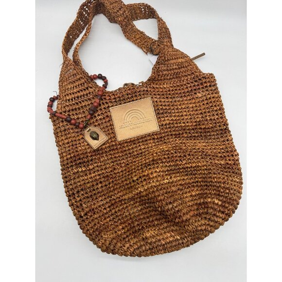 KURT KEIGER London raffia hobo shoulder bag + Dust bag Brown (Defective) - Picture 5 of 10